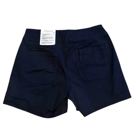 NWT Navy Blue Mid Rise Shorts | Size 8P - Picture 4 of 7